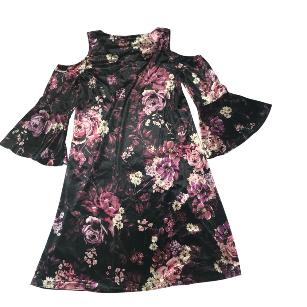 Spenser Jeremy Cold Shoulder Floral Velvet Stretch Dress - Women’s 10 - NWT - Picture 9 of 15